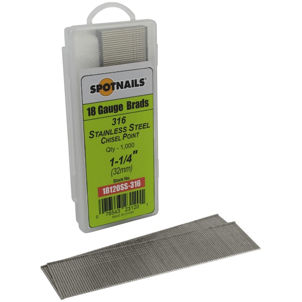 Spotnails Collated Brad Nail, 18 ga, Hot Dipped Galvanized, Brad Head 18120SS-316 - main